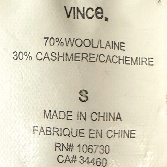 Vince Color Block Wool Cashmere Bateau Sweater Small Oversized Boxy Grey Cream - Picture 12 of 14